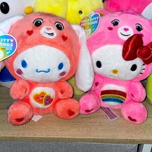 CarebearxSanrio Cinnamaroll and Hello Kitty Plush